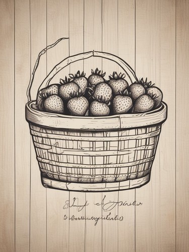 Strawberry basket farmhouse - strawberry,
