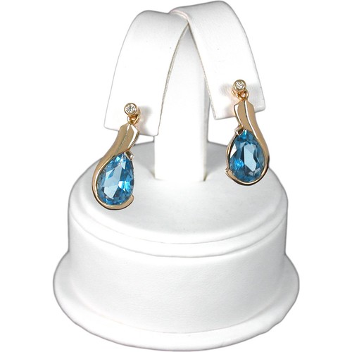 White faux leather earring - faux,