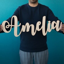 Wooden Name Sign Wall Large