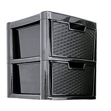 Large Rattan Drawer Storage Unit 2/3/4 Drawers Units Bedroom Office Desktop Draw