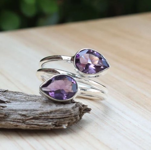 Amethyst women ring - ring, solid