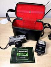 Olympus 35RC Film Camera With E.Zuiko 42mm Flash Sunpak & Accessories Job Lot