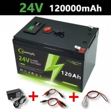 24V 120Ah LiFePO4 Battery for Scooters Power Wheels Fish Finder Built-in BMS