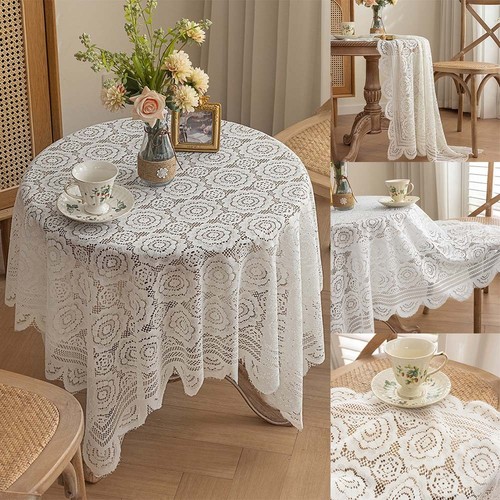 White lace tablecloth - white,