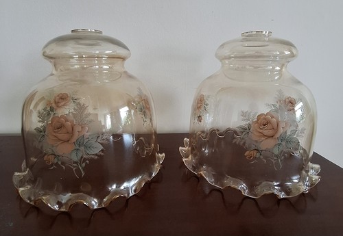 Amber ruffled glass lamp - amber,