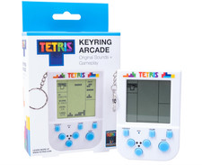 Official Tetris Black and White Arcade Game Keyring - Retro Travel Game.