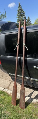Vintage wooden boat oars - vintage, 72”