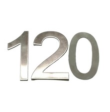Stick-On House Numbers - No 120 - Stainless Steel - 10cm - Door, Fence, Gate