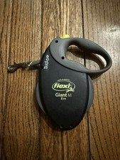 FLEXI Giant M Medium Retractable Dog Leash Tape 26 ft 8M Black/Neon Germany !!!