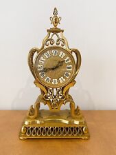 Vintage Swiss Imhof Chiming Brass Mantel Clock 