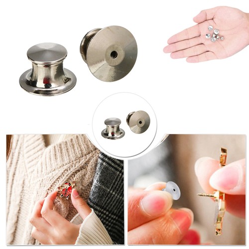 Silver tone locking pin backs - silver,