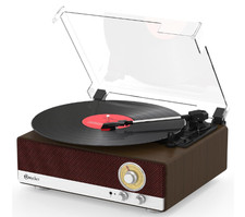 Vinyl Record Player with Dual Stereo Speaker, Bluetooth 5.3 Turntable 