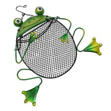 Novelty Frog Hanging Bird Feeder With Hook (Garden Outdoor Feeding Station) 