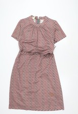 Norman Linton Women's Multicoloured Chevron Dress, Size 22