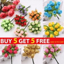 1 Bouquet 12 Head Concise Artificial Rose Silk Flower Leaf Home Wedding Decor