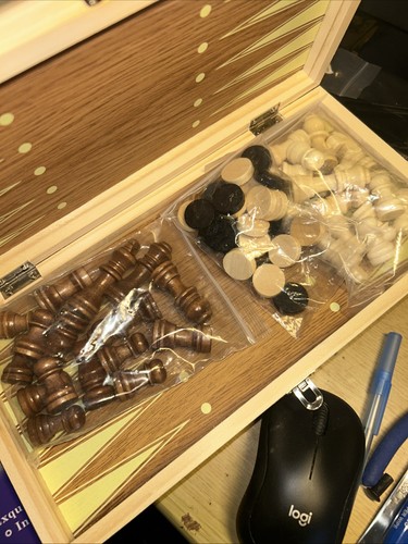 Wooden chess and - wooden, backgammon