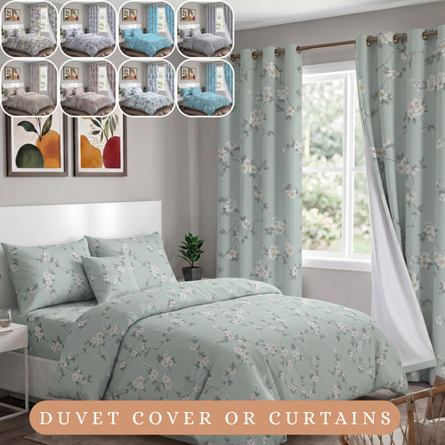 Floral print blackout curtains - print,