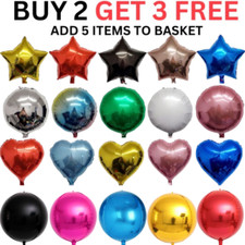 18 inch Big Star Heart Round Foil Balloons Helium Balloon Party Birthday Wedding