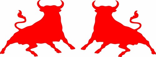 Spanish bull red decal - red,