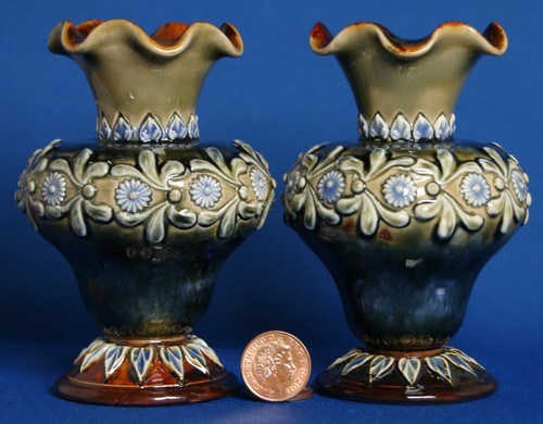Small pair ornate doulton - of,