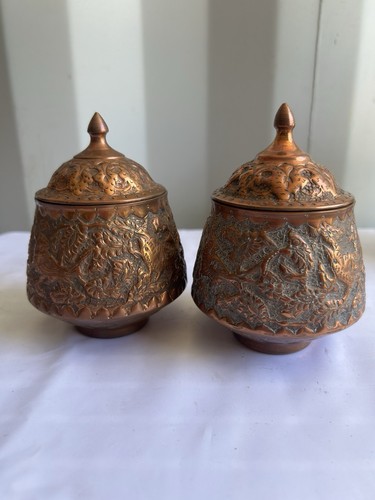 Pair vintage persian copper - pair,