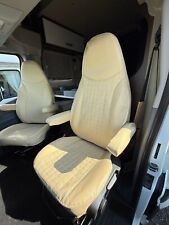 fit FORD TRANSIT Chausson motorhome seat covers 2 fronts, CREAM FAUX LEATHER