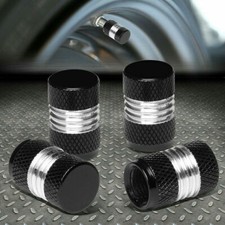 4Pcs Car Tire Tyre Rim Wheel Air Valve Stem Dust Caps Cover Accessories Black 