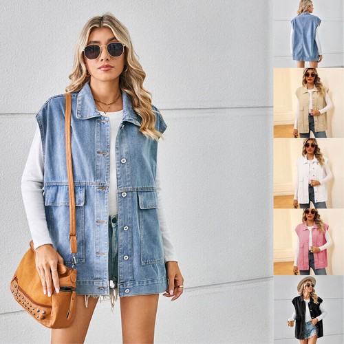 Ladies denim gilet jacket - gilet,