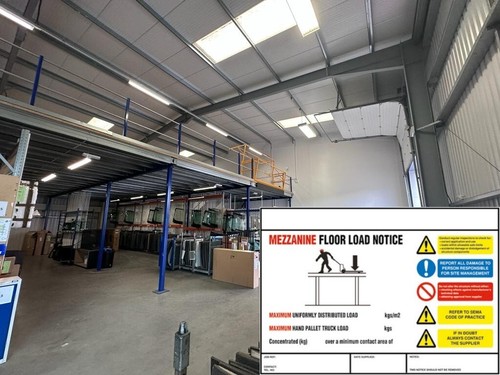 New mezzanine floor load - load, sign