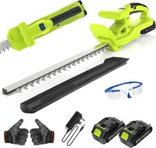 20” Cordless Hedge Trimmers, 2 * 2000mAh Battery Hedge Trimmer, 21V Hedge