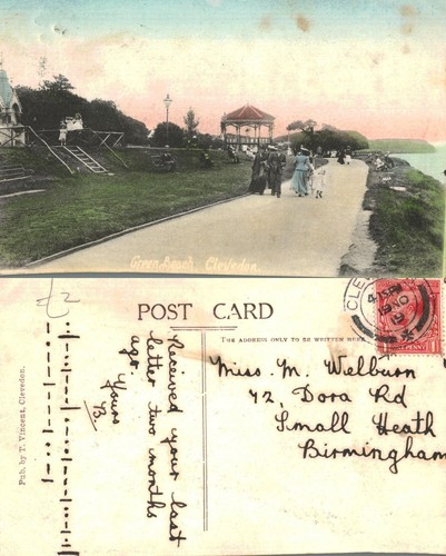 Vintage postcard green - vintage,