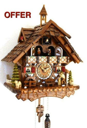 Cuckoo clock black - black, forest