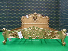 UK STOCK ~  5'  King size  GOLD French Style Mahogany Oriental Rococo bed