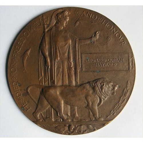 Ww1 death penny plaque leonard - plaque,