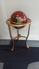 Large Floor-standing Gemstone World Globe with Stand