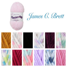 James C. Brett Flutterby Chunky 100g Knitting Crochet Yarn Soft Chenille Plush