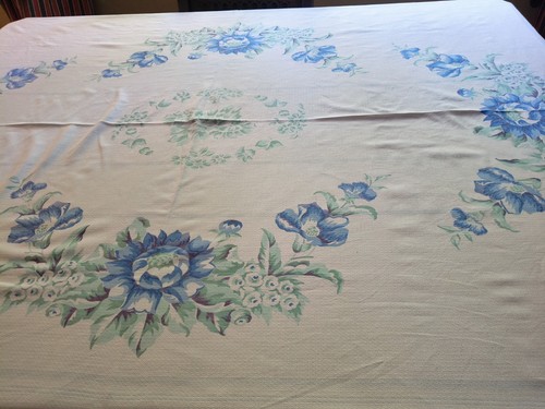 Vintage cotton tablecloth 50s - cotton,
