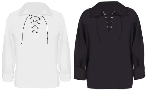 Lace shirt black white - up,