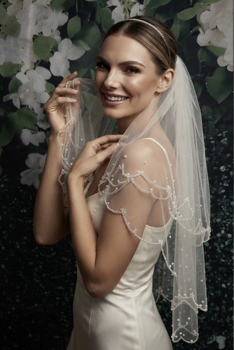 Veil wedding elbow scalloped - wedding,