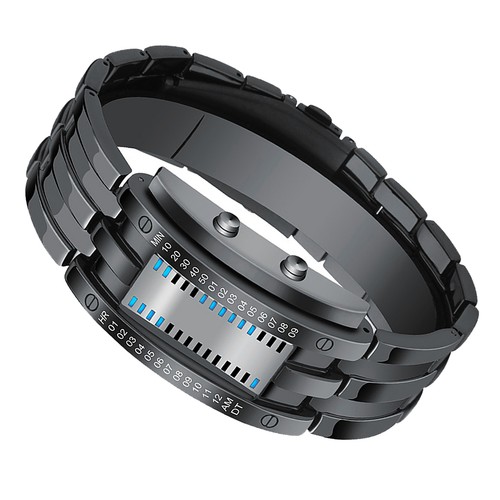 Binary watch blue - binary,