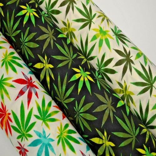 Hemp leaf 100 cotton poplin - hemp,