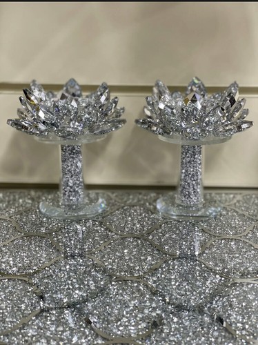 Crushed diamond candle holder - diamond,