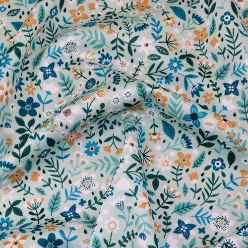 Green ditsy jersey fabric - jersey, |