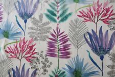 HARLEQUIN CURTAIN FABRIC DESIGN "Yasuni" 1.9 METRES CERISE & LAGOON LINEN BLEND