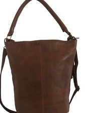 Fat Face Thick Brown Leather Medium/large Bucket Bag