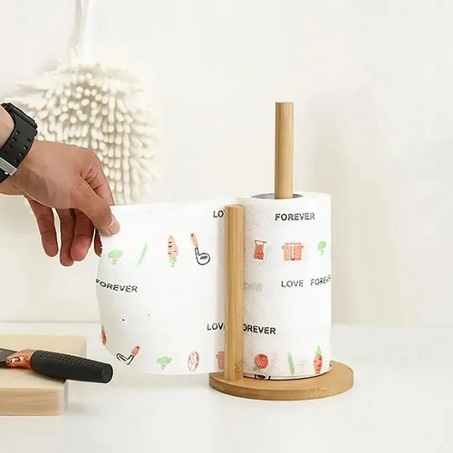 Wooden roll paper towel holder - towel,