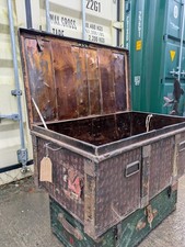 Reclaimed Vintage Metal Officer's Army Travel Trunk Chest