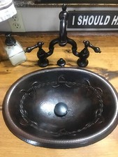 19" Rustic STARS Oval Copper