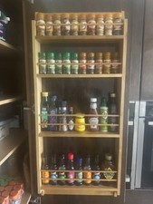 Spice and Bottle Rack - Oak - Wall or Cupboard mount - 4 Shelves