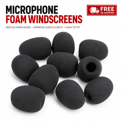 5pcs black headset mic - headset, foam